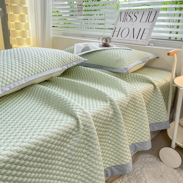 Drap de lit rafraîchissant en soie glacée, housse de matelas d'été, couvre-lit lavable en Machine, drap-housse pliable anti-poussière, 1 pièce 3