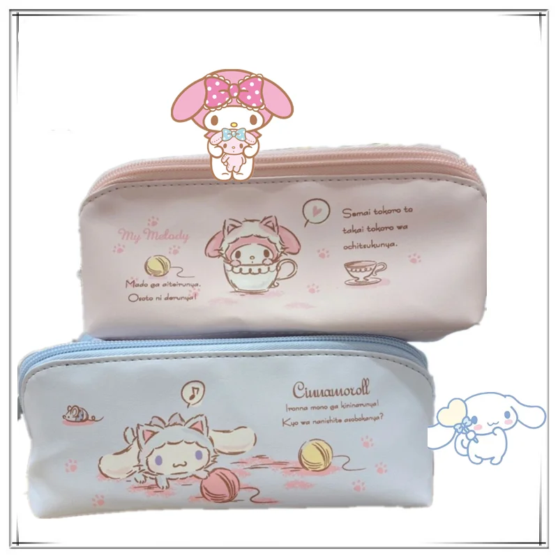 

Sanrio Stationery Pen Case Cinnamoroll Melody Student Kawaii Large Pencil Box Kid School Supplies Cartoon Cute Girl Toys Gifts