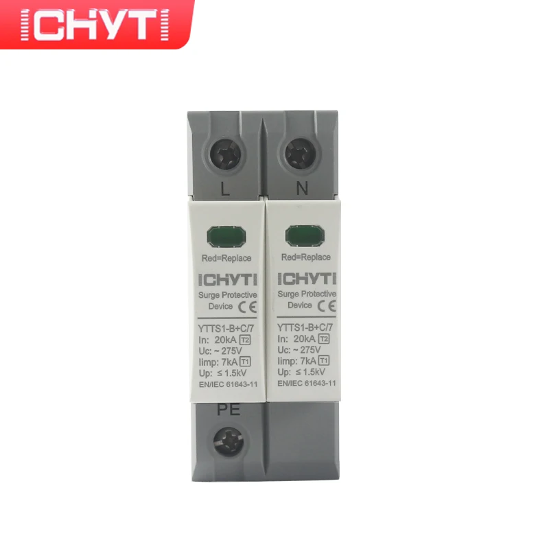 Chyt Spedizione Gratuita Ytts1-B + C/7 Ac Spd 2P 275V 20 ~ 40Ka 7Ka T1 + T2 Dispositivo Di Protezione Contro I Fulmini