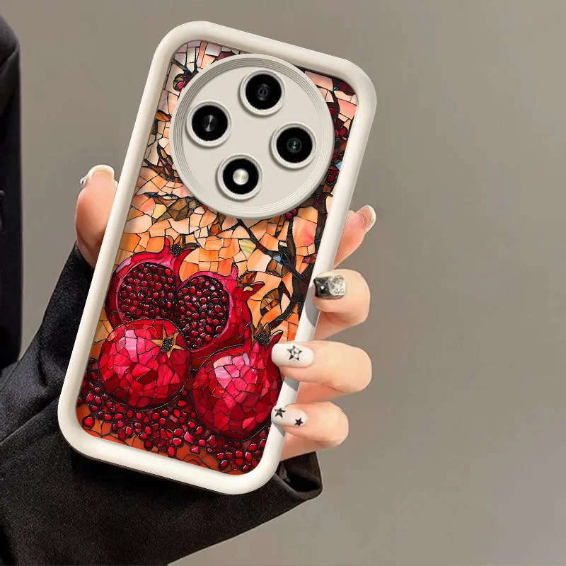 Creative Retro Fruits Marble Texture Printed Phone Case Cover