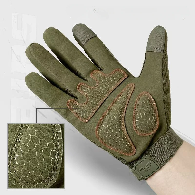 Outdoor Tactical Gloves Camo Cycling Glove Sport Hiking Climbing Paintball Shooting Hunting Riding Ski Full Finger Mittens Men