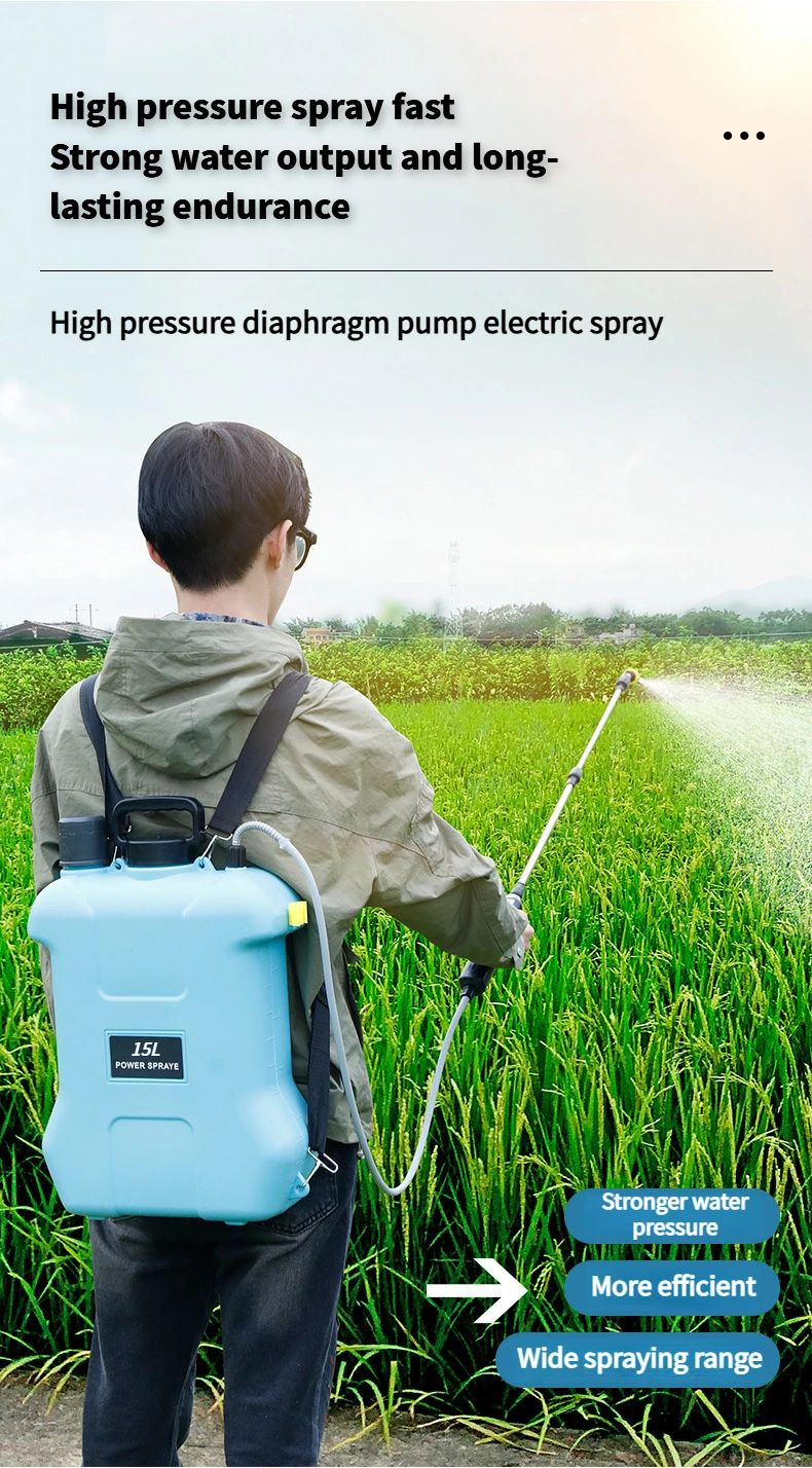 15L Multifunction Electric Sprayer, Adjustable Nozzle Garden Spray Tank For Watering, Cleaning, Pet Bathing with 3 Spray Heads
