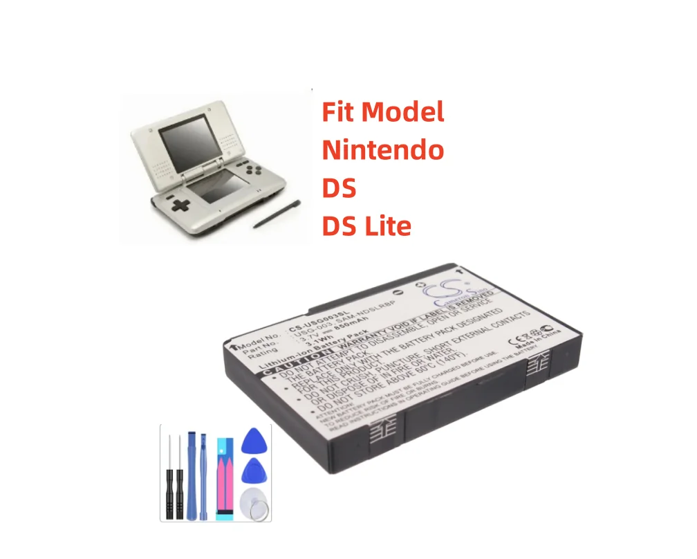 Batteria Della Console Di Gioco Per Nintendo Ds Ds Lite C/Usg-A-Bp-Eur Sam-Ndslrbp Usg-001 Usg-003 850Mah/3.1Wh