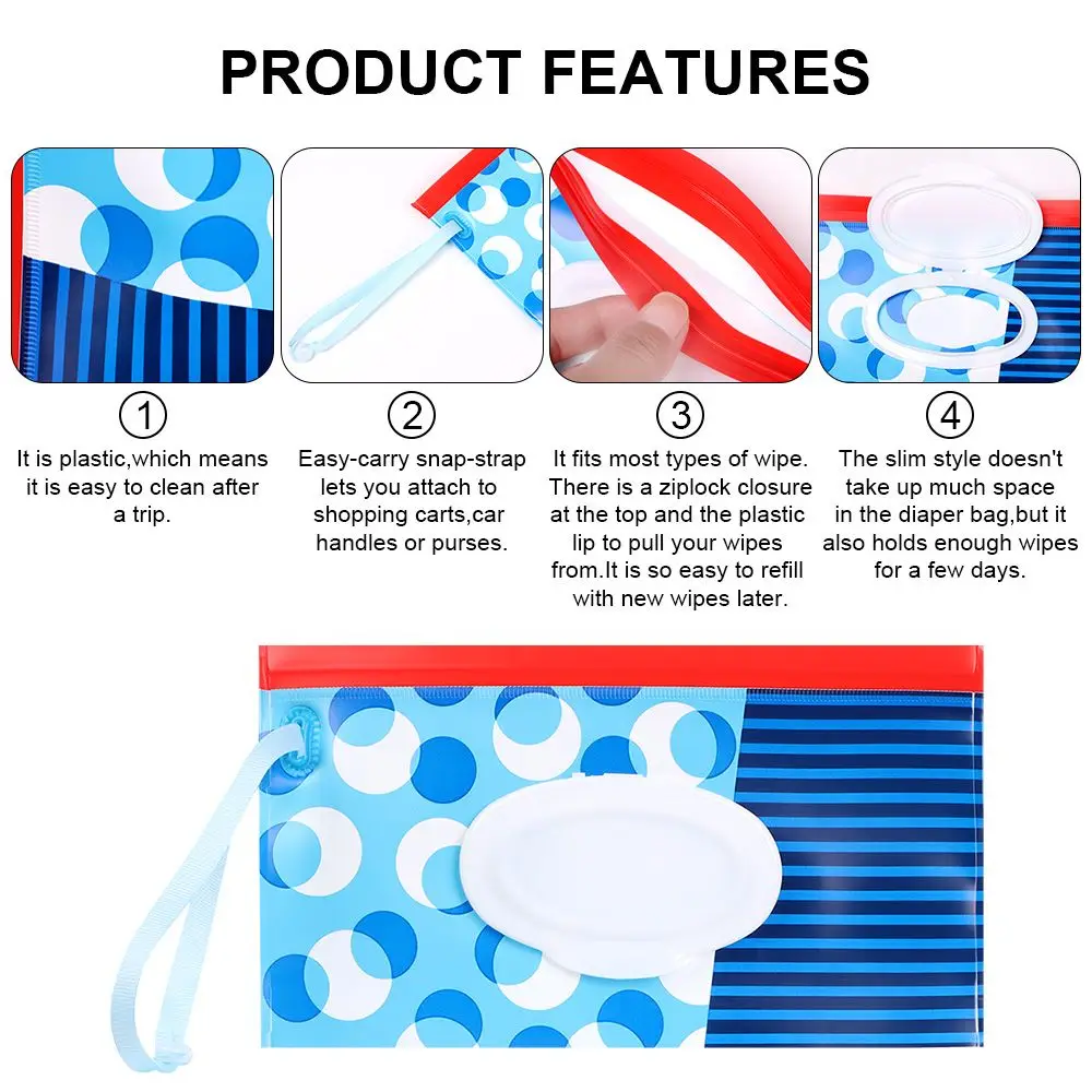 Portable Polyester Wet Wipes Bag for Baby Stroller