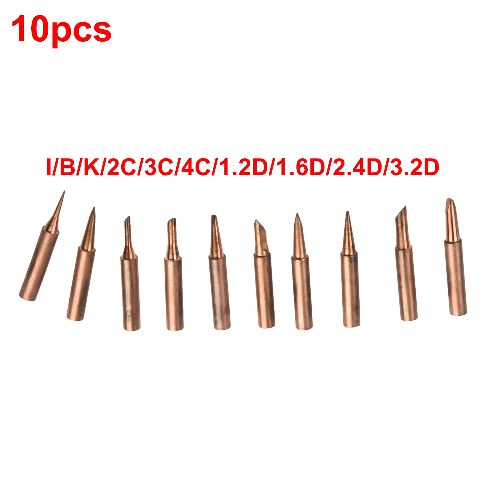

10pcs Soldering Iron Tips 200°~480° 4.0mm Inner 6.0mm Outer 42mm Length For Lower Temperature Soldering Tools Welding Head
