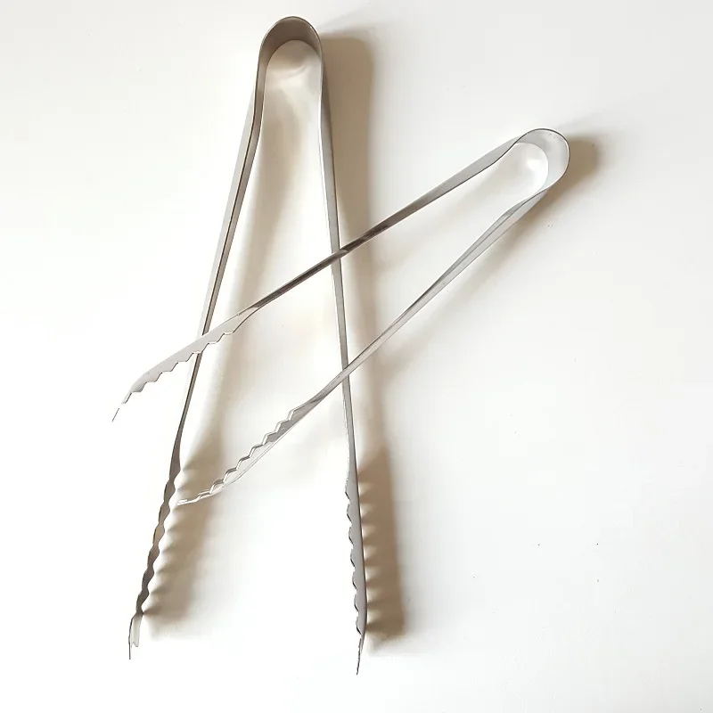 15cm/19cm V-shape Stainless Steel Ice Tong Square Sugar Clip Food Barbecue Bread Clip Non-magnetic Canteen Bar Kitchen Tools
