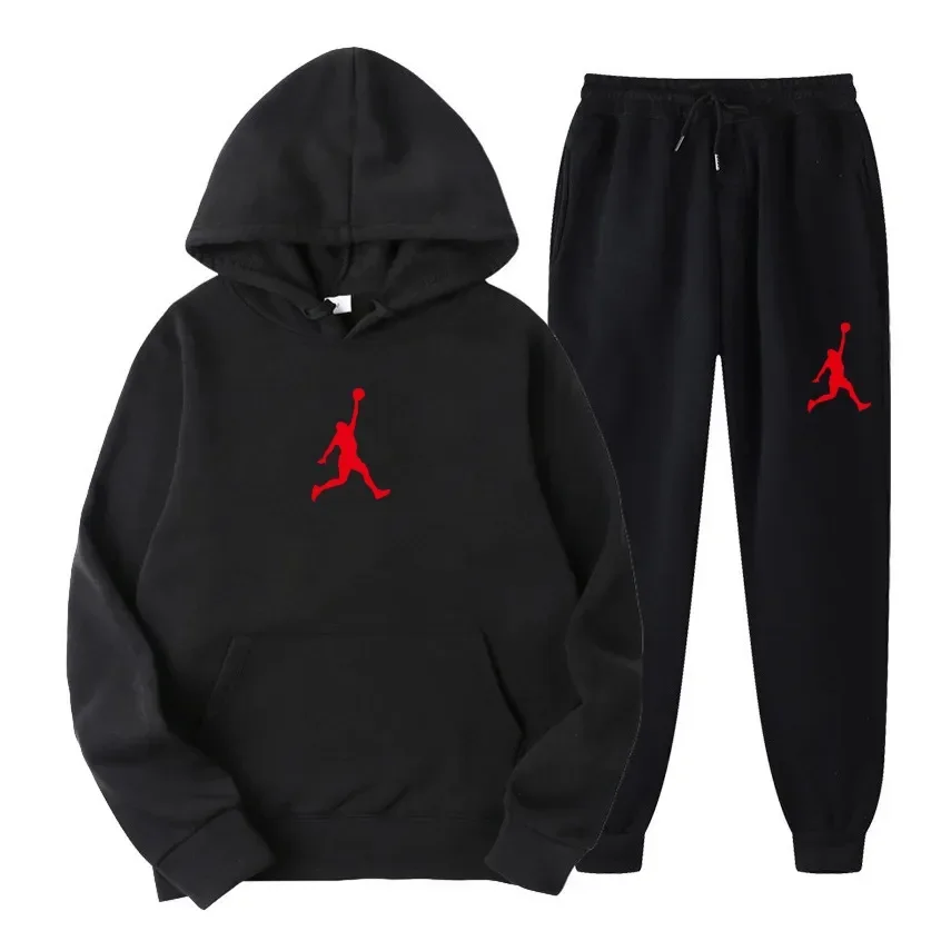 New Brand Winter Men's Sets 2-Piece Hoodies+Running Pants Sport Suits Casual Men/Women Sweatshirts Tracksuit Hooded Sportswear