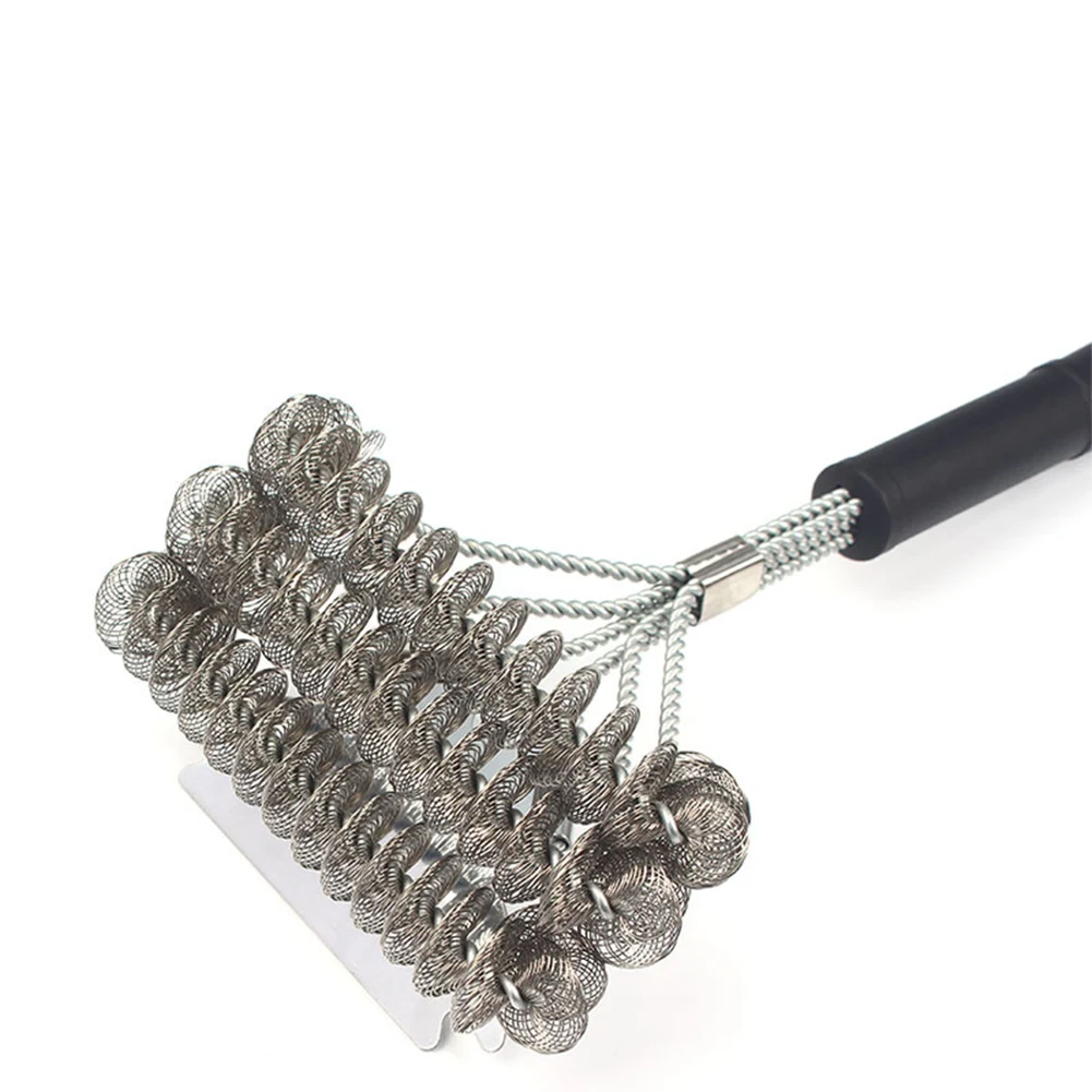 Grill Brush 3/2 Layer BBQ Safe Brush Scraper with Deluxe Handle 18 inch Grill Cleaner Stainless Steel Bristle