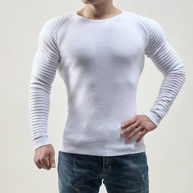 Autumn Winter Slim Fit Sweater Men Casual O Neck Collar Knitted Pullovers Male Solid Sweaters Man