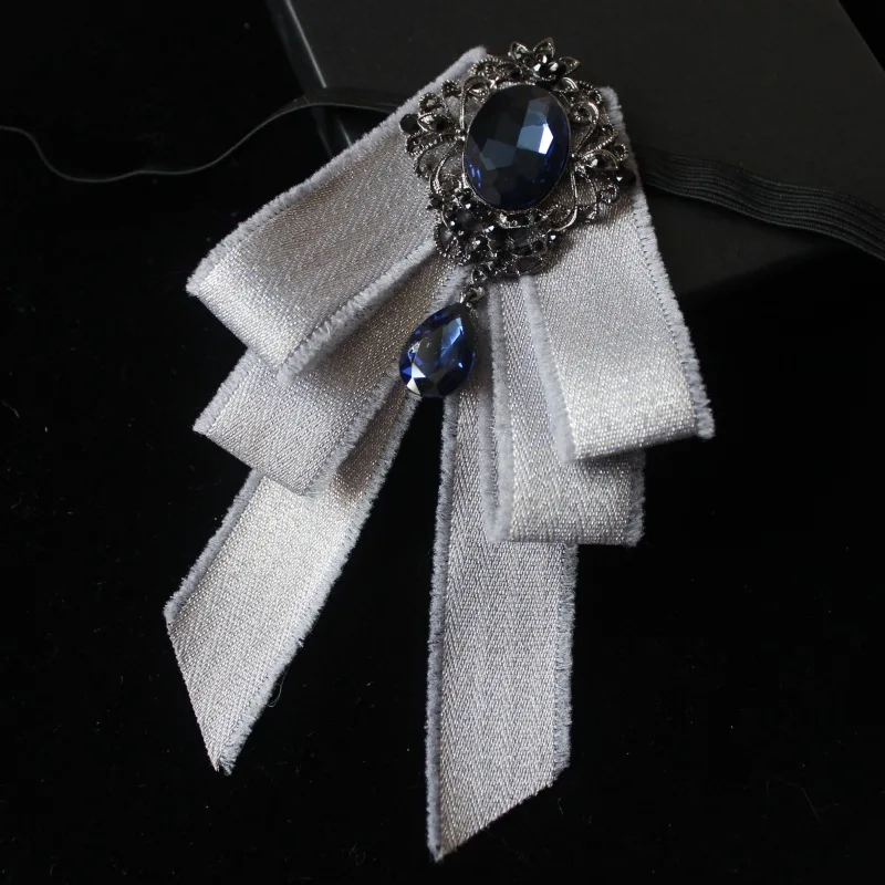 Vintage Crystal Fabric Bow Tie Brooch Korean Fashion Bowties Neckties for Man Ribbon Shirt Collar Luxulry Jewelry Accessories bow tie