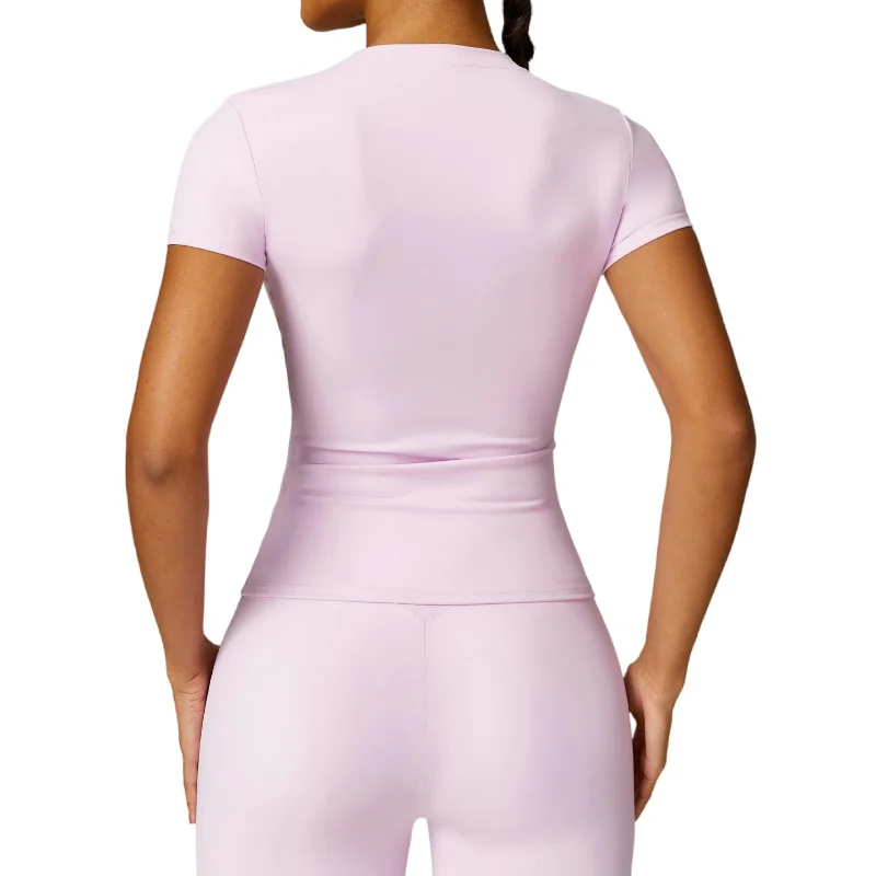 Quick Dry Running Workout T Shirt Breathable Elastic Gym Yoga Shirt Slim Fitness Activewear Top Women Sports T Shirt 2