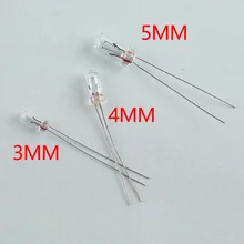 미니어처 에디슨 백열 필라멘트 라이스 전구, 0.07A, 3mm, 4mm, 5mm, 3V, 6V, 9V, 12V, 24V, 10 개, 25 개, 50 개/로트