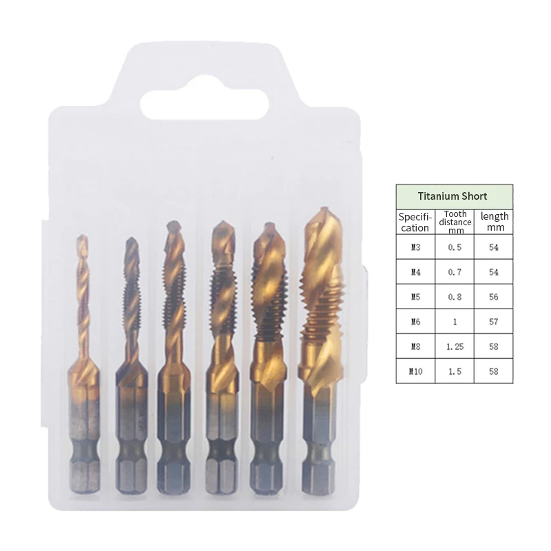 best low angle block plane Titanium Plated Hex Shank HSS Screw Thread Metric Tap Drill Bits Machine Compound Hand Tools M3 M4 M5 M6 M8 M10 Tap Drill best electric hand planer Hand Tools