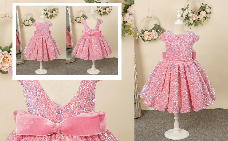 Pailletten-Festzugskleider für Mädchen