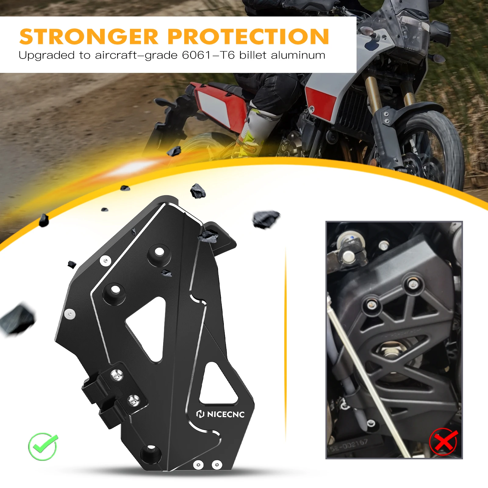 Für Yamaha 2019-2024 Tenere 700 XTZ 700 Getriebe Shift Linkage Abdeckung Chian Schutz Kettenrad Abdeckung Rally Edition 2020 2021 2022 2023 24 – Detail 15