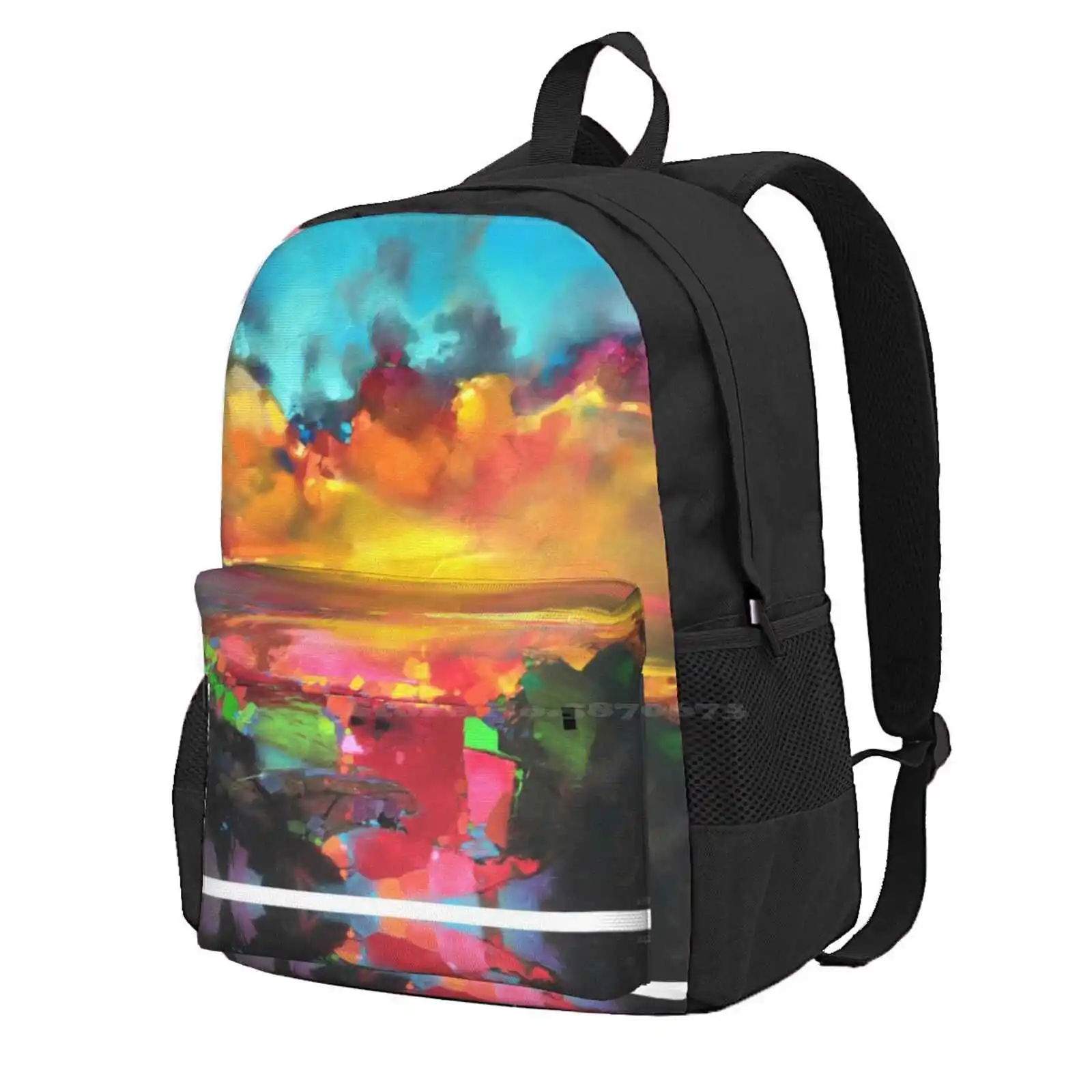 

Consonance And Dissonance Hot Sale Backpack Fashion Bags Colour Oil Acrylic Abstract Landscape Sky Vivid Expressionist
