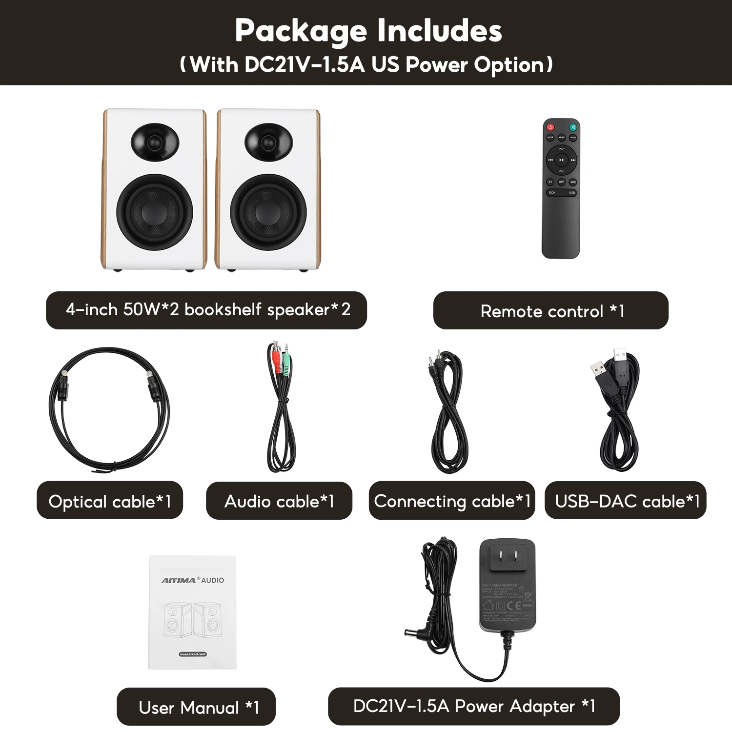 AIYIMA S600 アクティブスピーカー ブックシェルフ Amazon.co.jp: AIYIMA S600 Bluetoothブックシェルフスピーカー