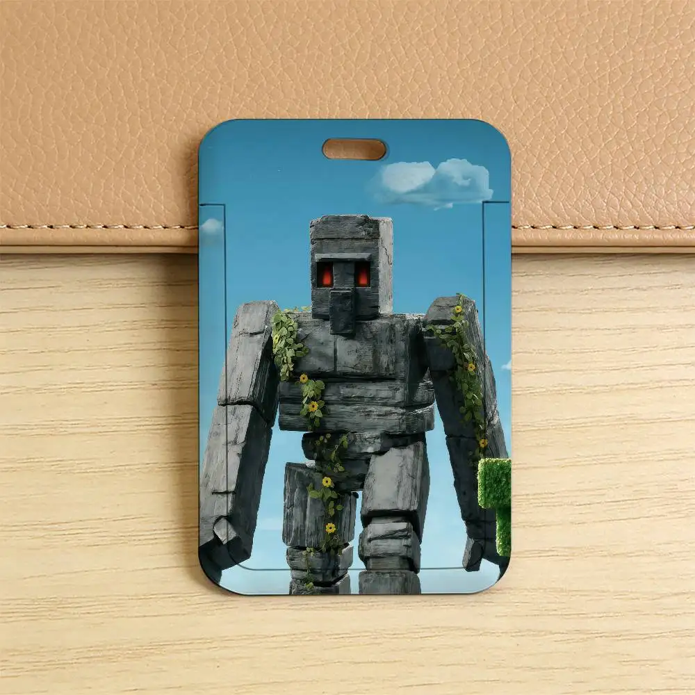 Klassisches Spiel M-Minecraft-ES Transparenter Kartenhalter Mitarbeiter-Plastik-Schiebeabdeckung Schlüsselband Arbeits-Geschäfts-ID-Tasche Bus – Detail 19