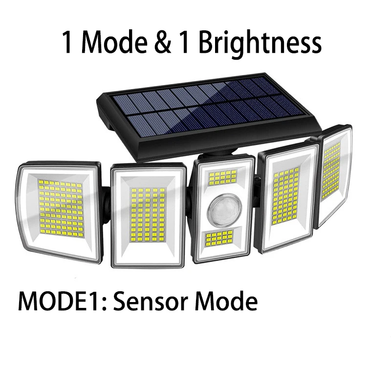 Solar Lights Outdoor Motion Sensor 300 LED 7000K 5 Levels Brightness 3 Lighting Modes 360° Angle Waterproof Security Flood Light solar lamps Solar Lamps