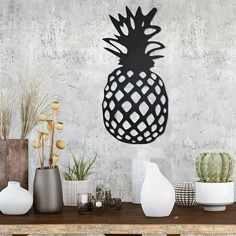 

metal iron Metal Pineapple Wall Hanging Decoration Kitchen Bedroom Room Livingroom Decoration Black Silhouette Wall Mounted Deco