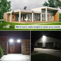 400W Led lumière solaire haute luminosité 2 tête projecteur étanche extérieur jardin applique murale avec panneau solaire en aluminium pour jardin 6