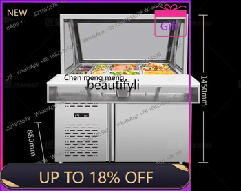 FF a56 Cylinder type salad cabinet, sauce table, pizza spreader, freezer, commercial refrigerated fresh-keeping cabinet