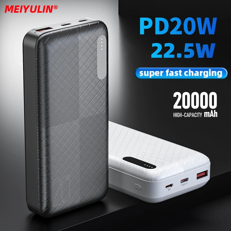 20000mAh High-Capacity Power Bank For iPhone 15 Xiaomi 10000mAh 22.5W USB C PD20W Fast Charging External Spare Battery Powerbank