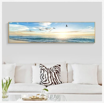 Pittura su tela Panorama scandinavo Wall Art Picture for Living Room hats Natural Sea Beach Landscape poster e stampe