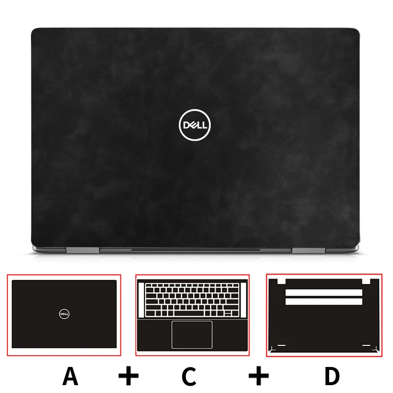 Elegant Leather Full Body Laptop Case with Stylish Sticker Cover