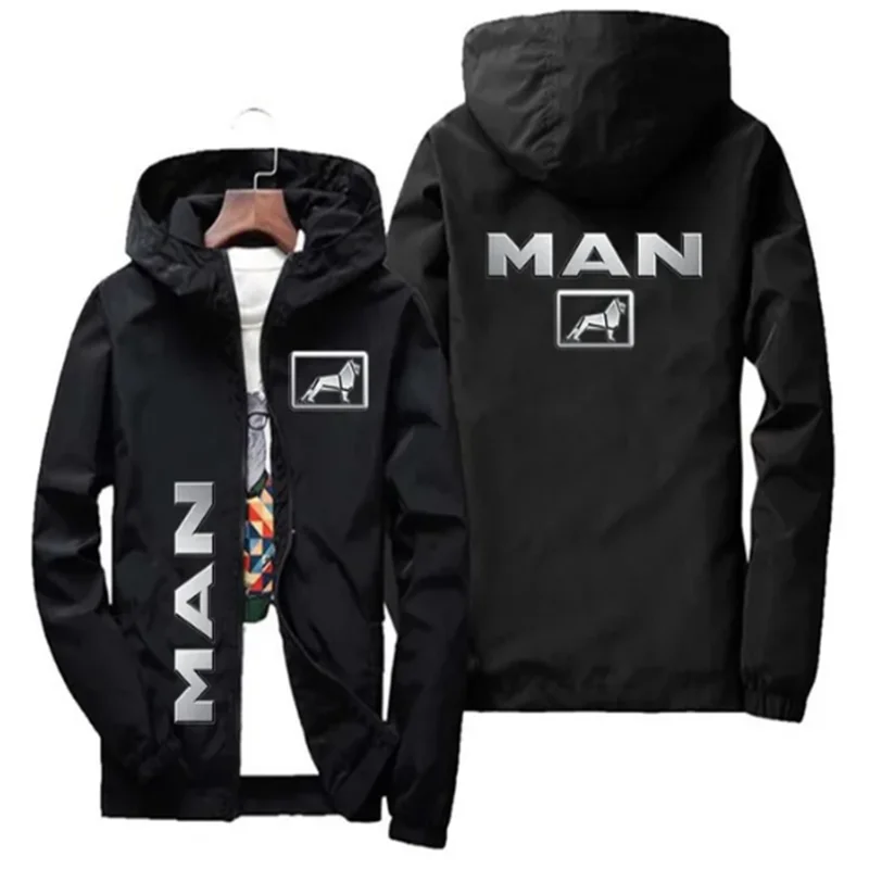 Logo Printed Zipper Jacket for Men's Car, Hood, Sweatshirt, Casual Jacket, Truck, Autumn, Winter, 2023