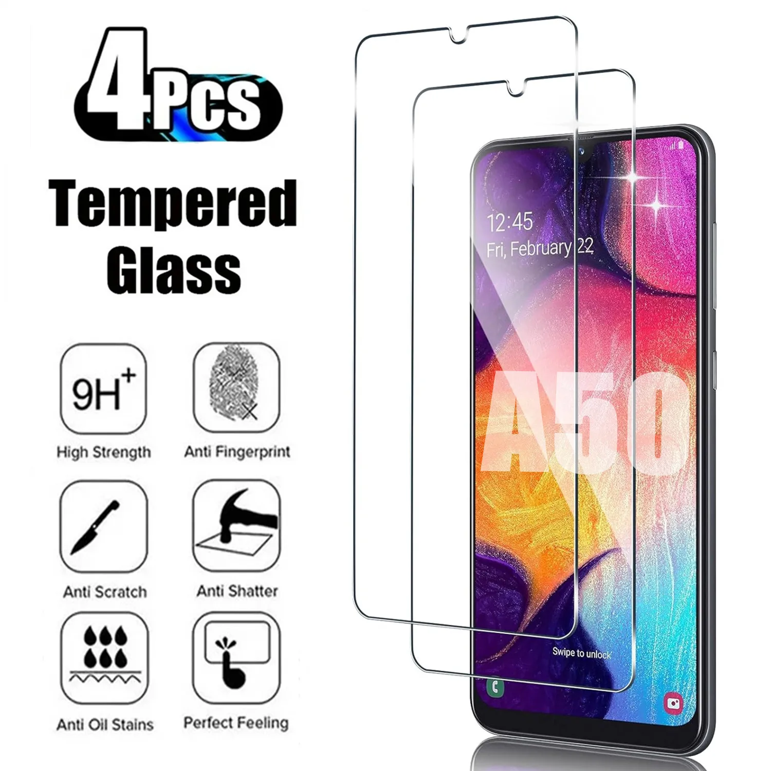 

2/4 шт. закаленное стекло для Samsung Galaxy A50 A50s Защитное стекло для экрана