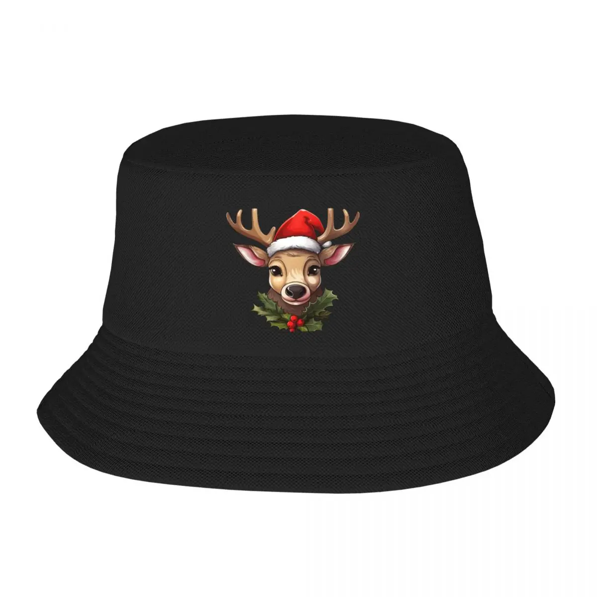 

Classic Christmas Reindeer Bucket Hat beach hat Luxury Cap Thermal Visor Christmas Hat Hats For Women Men's