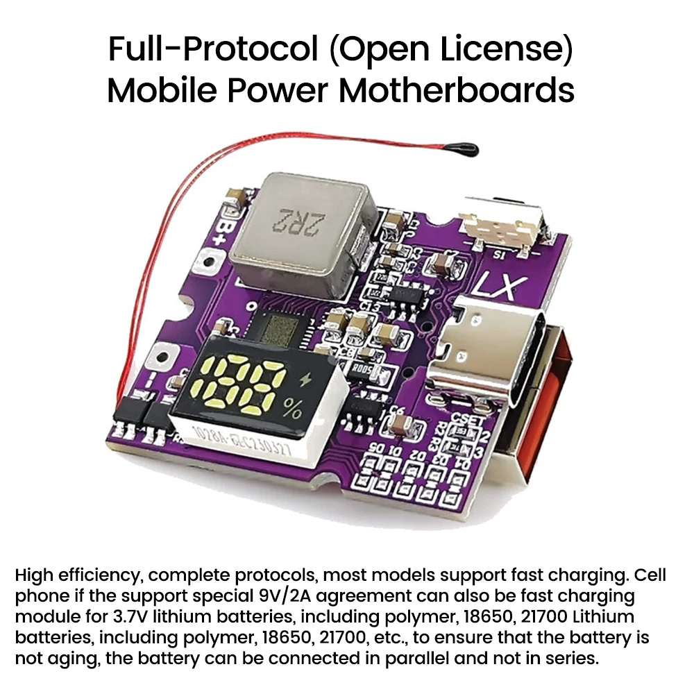 22.5W Lithium Battery Charging Protection Board DIY Mobile Power Main Board Bidirectional Power Bank Fast Charging PD3.0/PD2.0