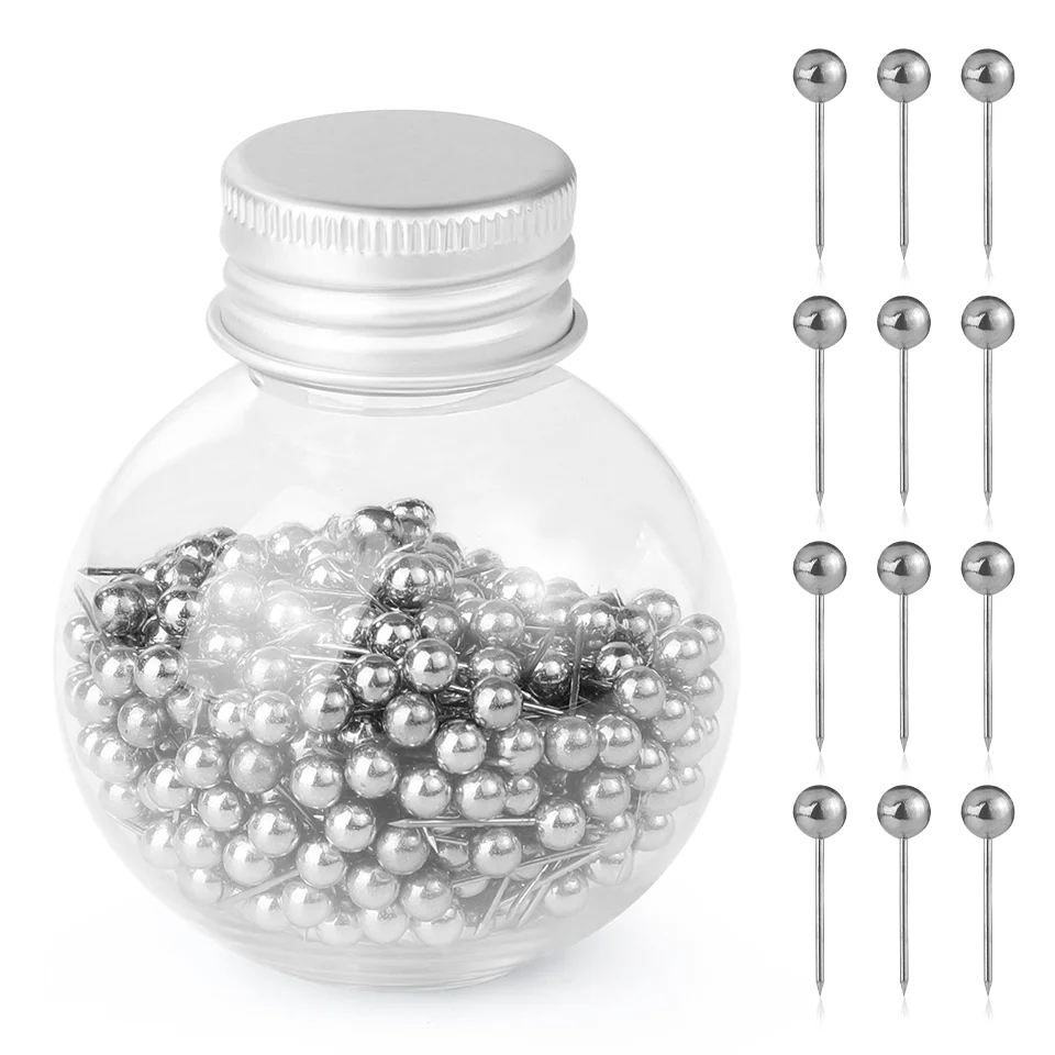 IMZAY 600Pcs 0.63in Length Straight Sewing Pins for Fabric Small Sewing Pins with 4mm Ball Head for Decorating Dressmaking