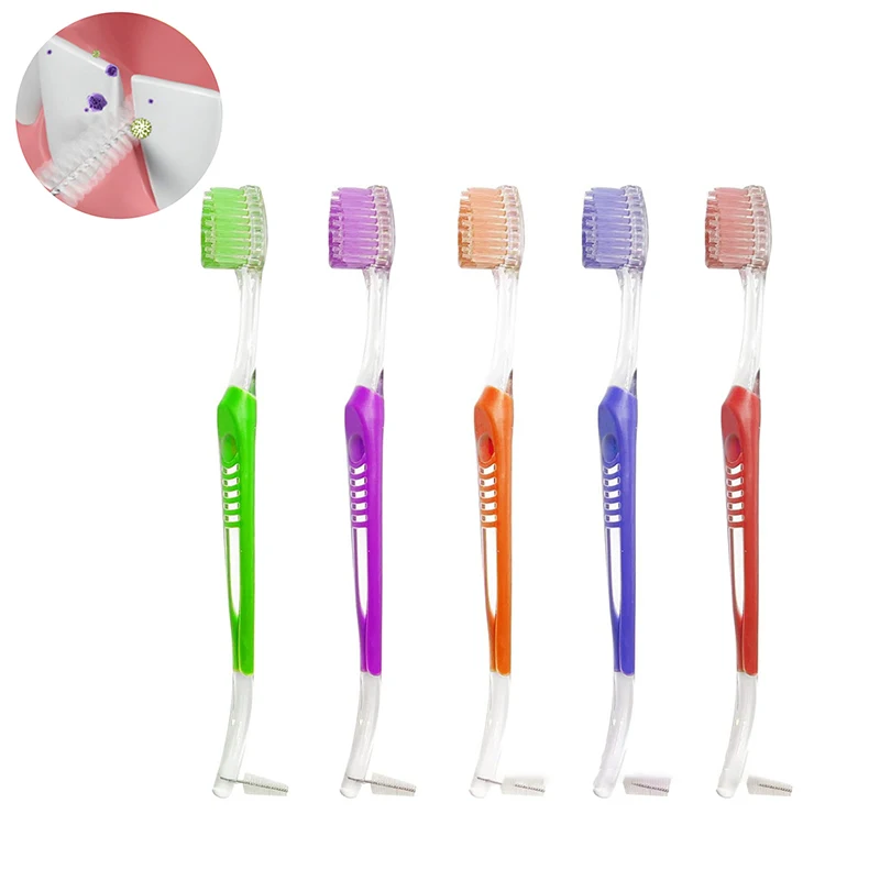 

1Pc Dental Orthodontic Toothbrush Interdental Brushing Toothbrush Double Ended V Trim End Tuft Teeth Cleaning Braces Oral Care