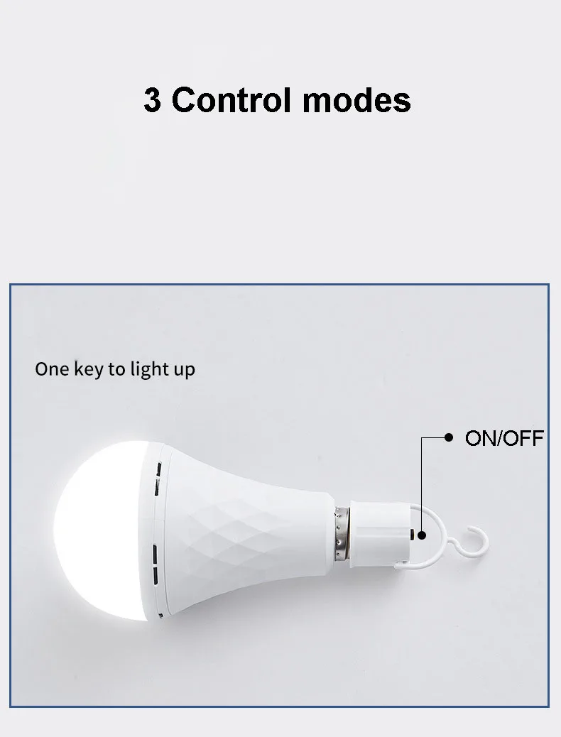 Description Picture 4 of itemLED Emergency Light 9W15W E27 Lithium Battery Power Failure Lighting Household Energy Saving Light Bedroom Hanging Camping Bulb