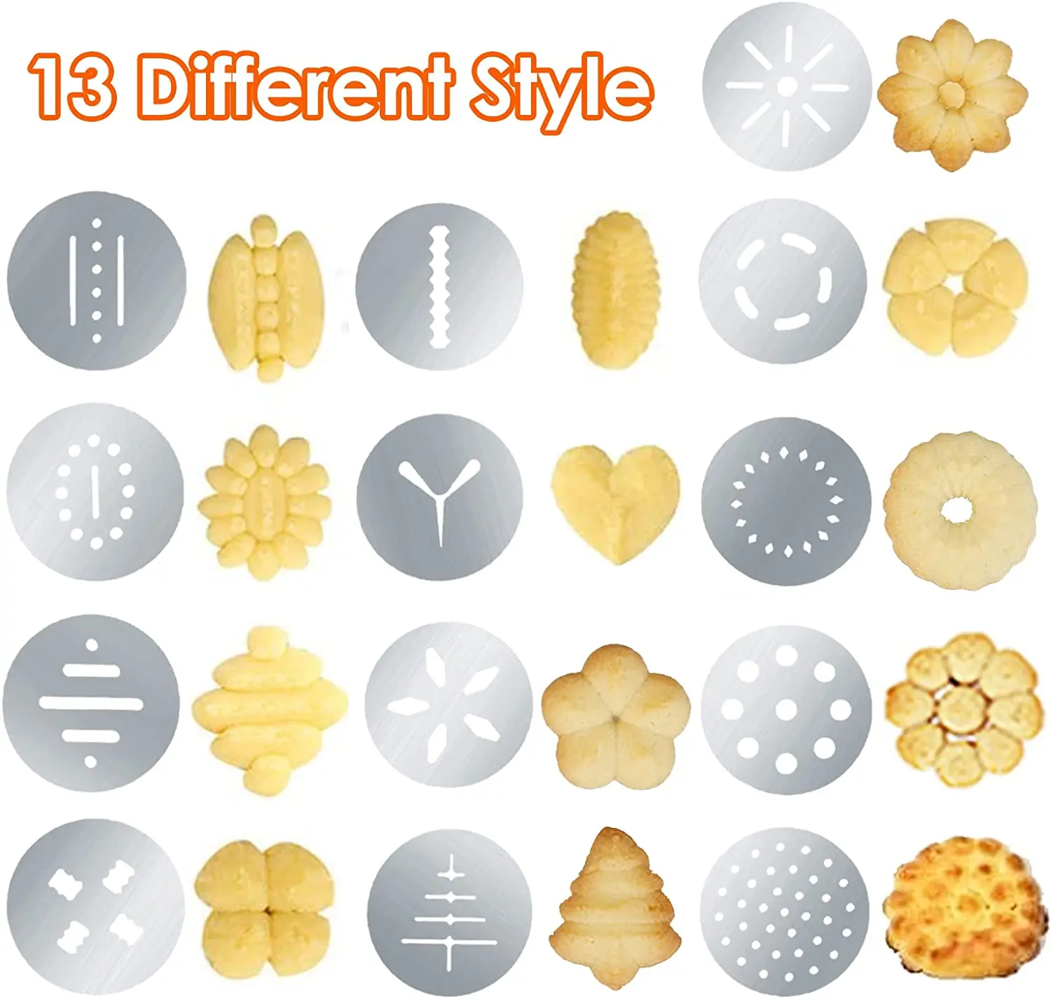 Fancy Nozzle Cake Mold Extrusion Cream Baking Tool Stainless Steel Shaped Cookies Making Set