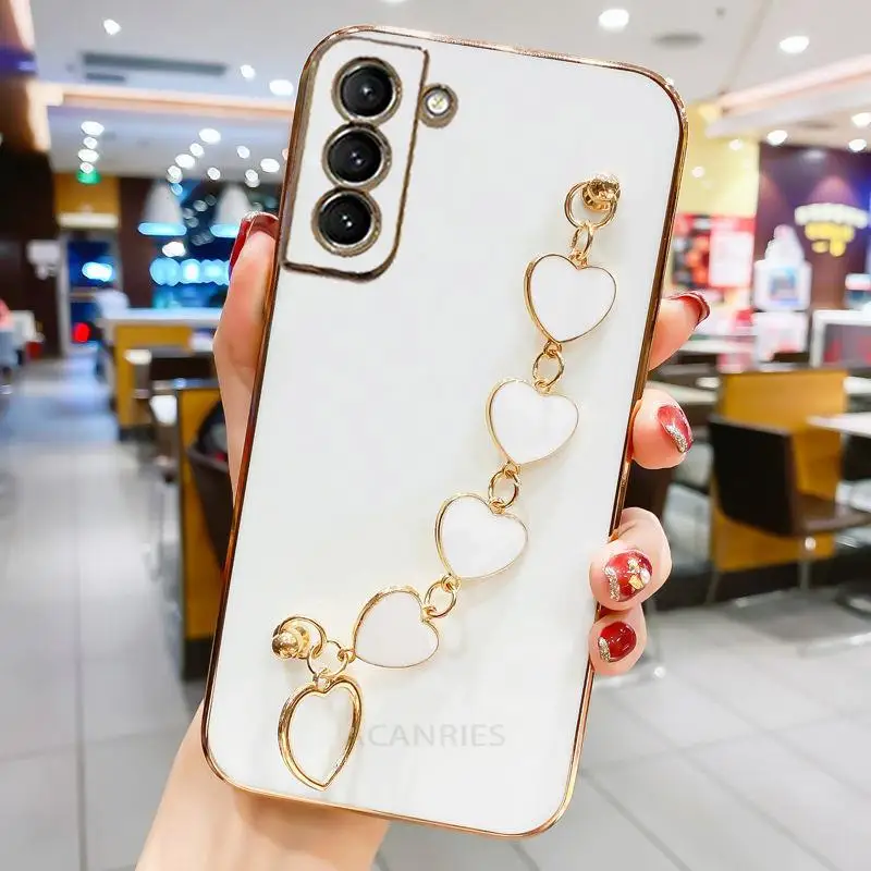 Love Heart Bracelet Chain Case, Fashion Plating Band Cover
