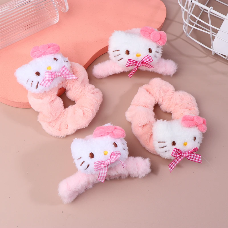 

Плюшевая заколка для волос «Hello Kitty», заколка для волос с розовым бантом, заколка для волос с акулой, заколки для девочек, женские аксессуары для волос