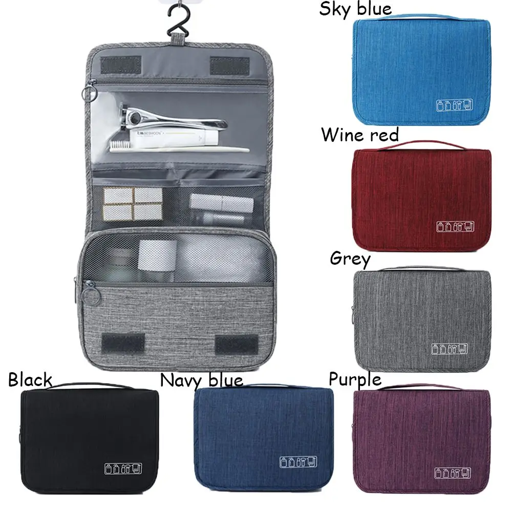 Portable Waterproof with Hook Water-resistant Hanging Makeup Bag Cosmetic Organizer Bag Travel Toiletry Bag Makeup Case