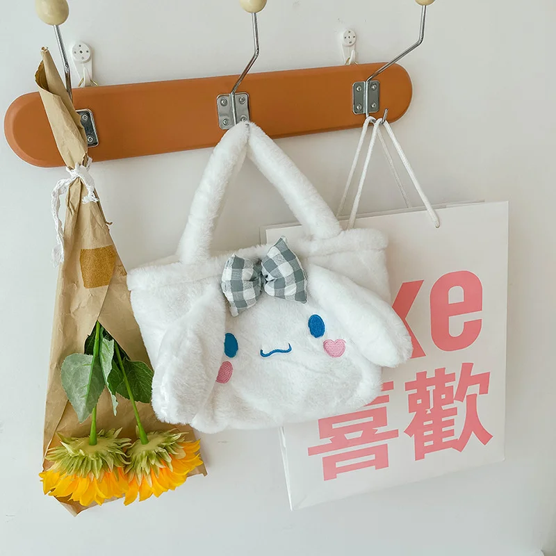 Sanrio Cinnamoroll Kawaii Plush Bag Anime Kuromi For Girls Mymelody Cinnamoroll Fashion Handbags Cartoon Cute Bags Children Gift Women Handbags