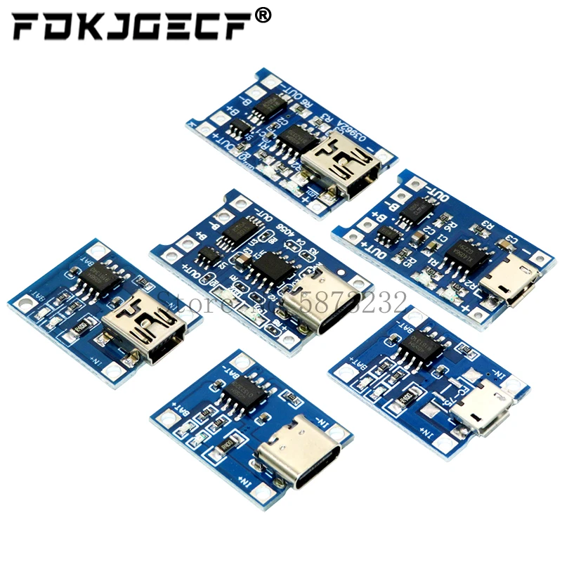 100 шт. зарядная плата TP4056 с Micro USB 5 В 1A 18650 | Электронные компоненты и принадлежности