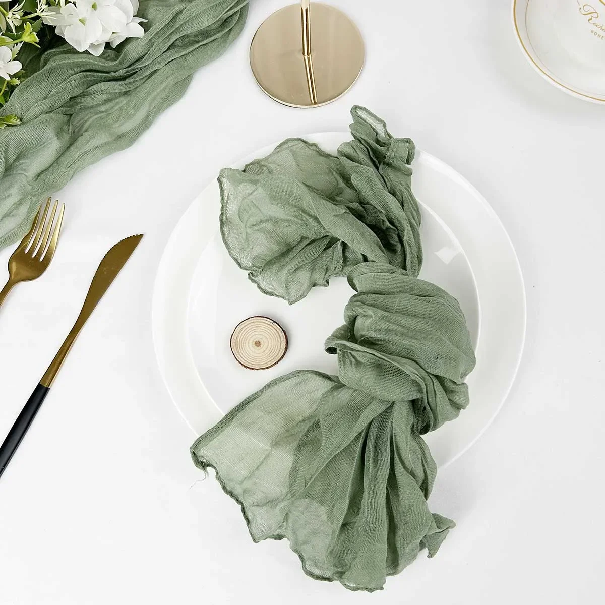 100PC 50x50cm Napkins Cheesecloth Dining Party Wedding Banquets Christmas Banquets Arches Cake Table Decor paper napkins cotton napkins linen napkins satin napkins polyester napkins disposable paper napkins