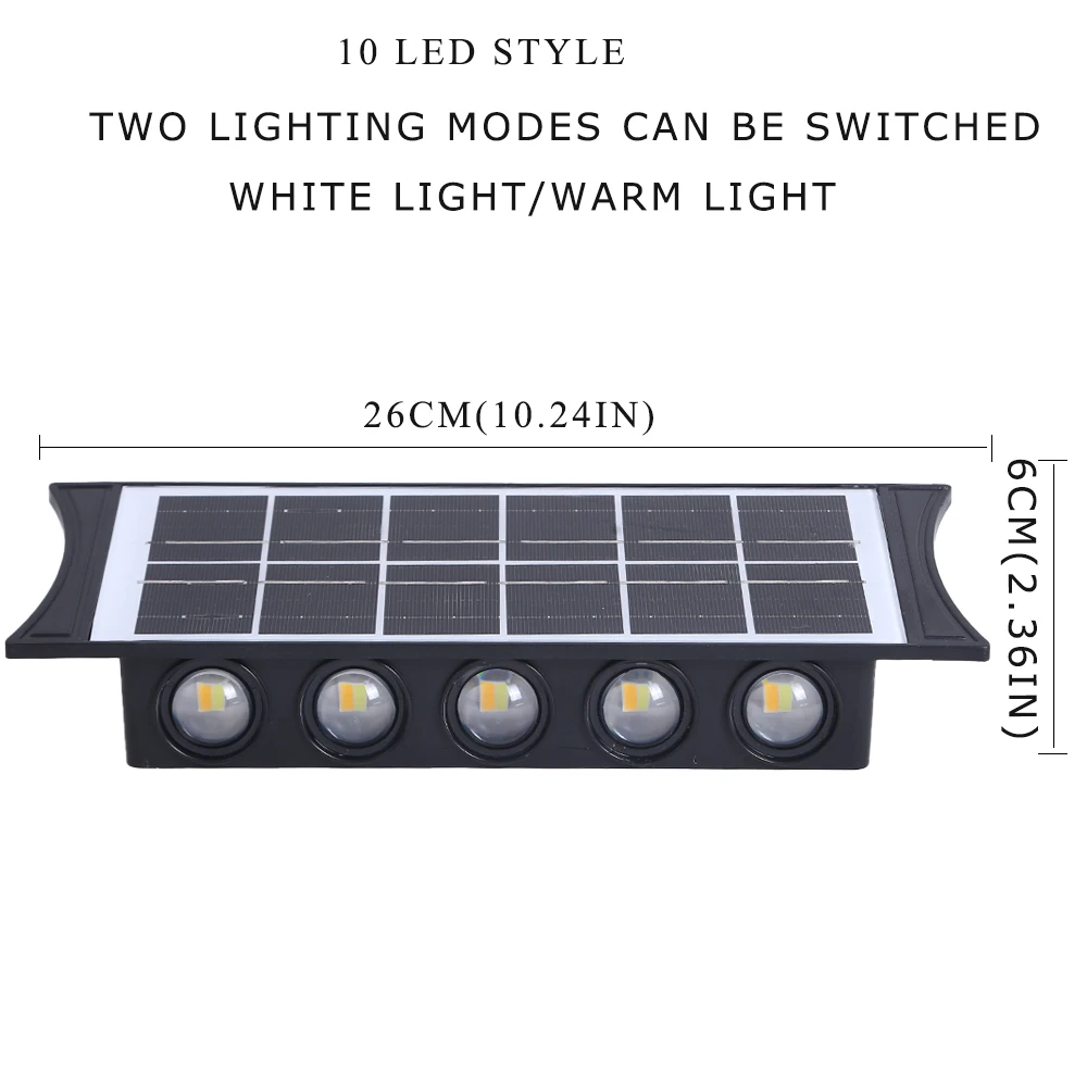 Solar outdoor wall lamp, courtyard landscape decoration lamp, waterproof wall washing suitable for balcony garden walls