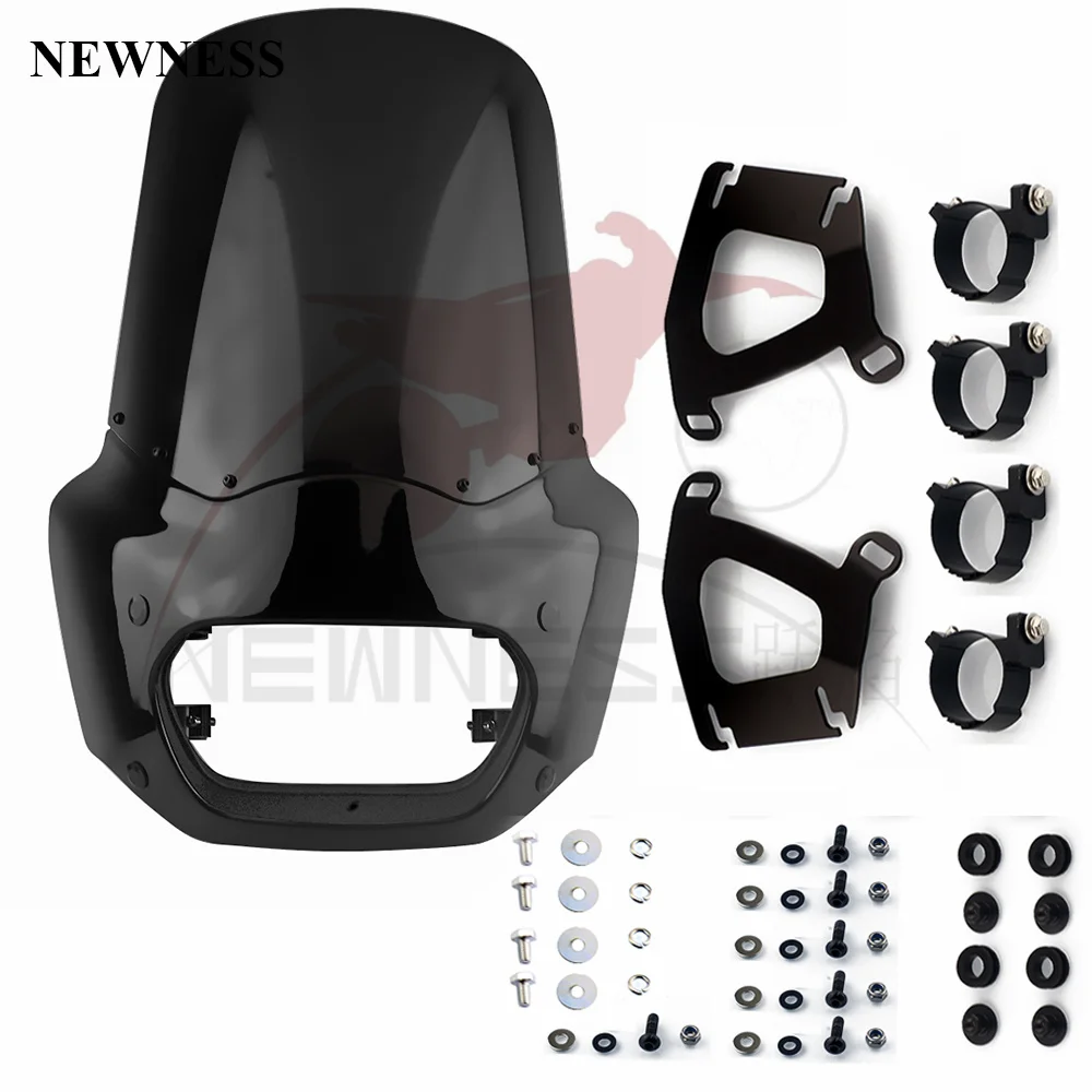 Kit Carénage Avant + Pare-brise Fumé Pour Harley Softail Fat Bob 114 FXFBS 2018-2024 - ABS