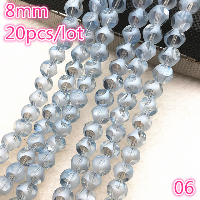 20pcs 8mm Austria Crystal Earrings Choker Bead Glass Bead Spacer Bead For Jewelry Making Necklace