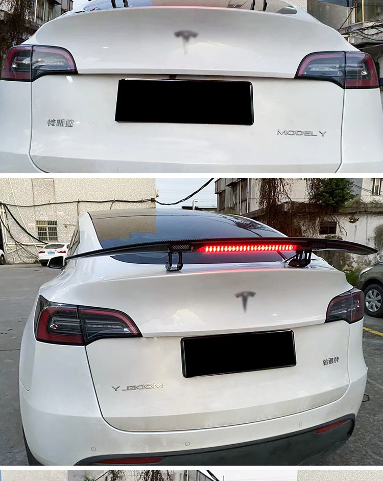 Rear Trunk Spoiler Wing Carbon Fiber Style Automatic Lifting Tail Decoration Universal For Sedan Car Modification Electric
