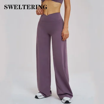 Yoga Flared Pants Women Sexy High Waist Wide Leg Pants Gym Fitness Bell Bottom Trousers Sports Flared Pants Latin Dance Trousers 1