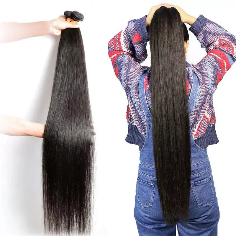 28 30 32 Inch Bot Recht 3 4 Bundels Met Frontale 13X4 Transparante Kant Frontale Braziliaanse Human Hair Extensions Voor Vrouwen