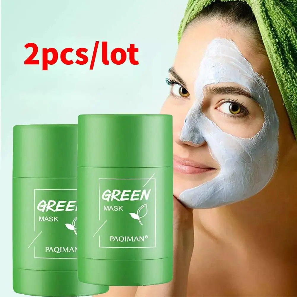 2pcsDeepCleaningFaceMaskGreenTeaOilControlRemoveBlackhead